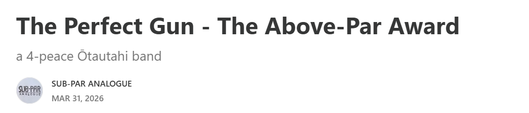 The Perfect Gun – The Above Par Award